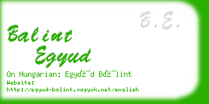 balint egyud business card